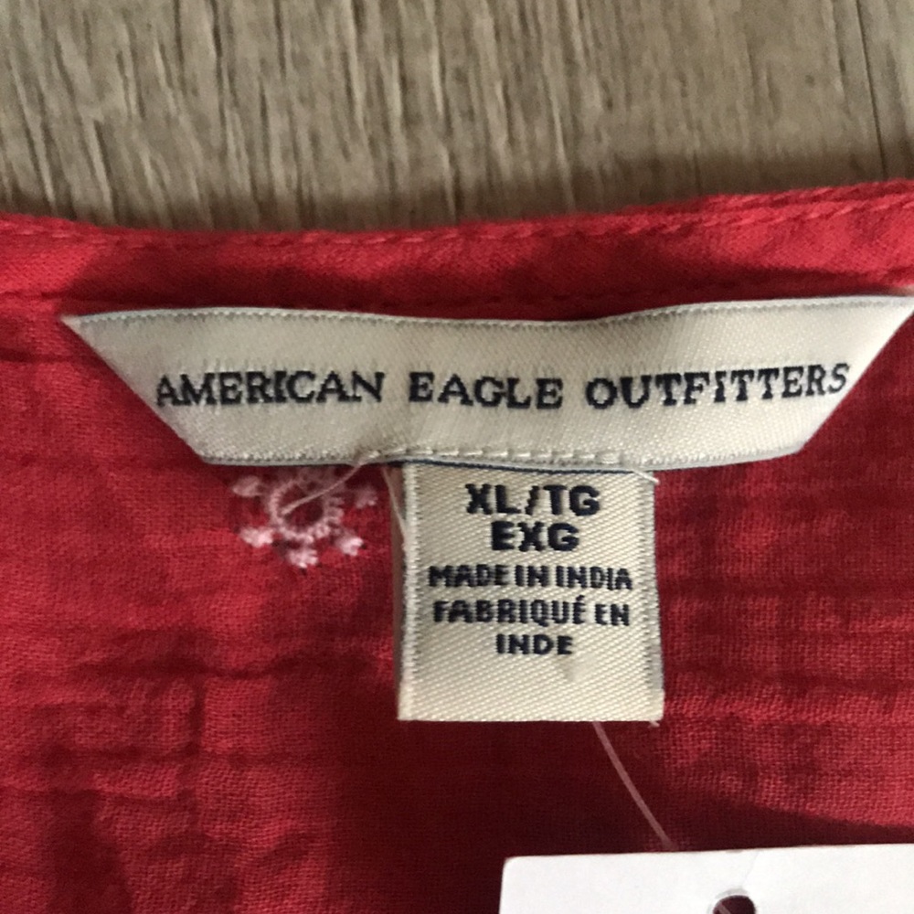 NWT American Eagle Outfitters embroidered tassel hem top size XL - Picture 6 of 10